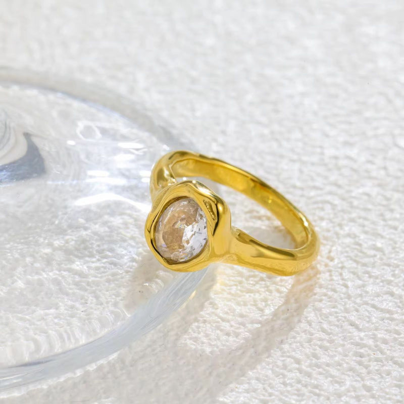 18K Gold Plated Minimalist Crystal Band, Blaze