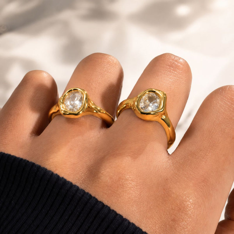 18K Gold Plated Minimalist Crystal Band, Blaze
