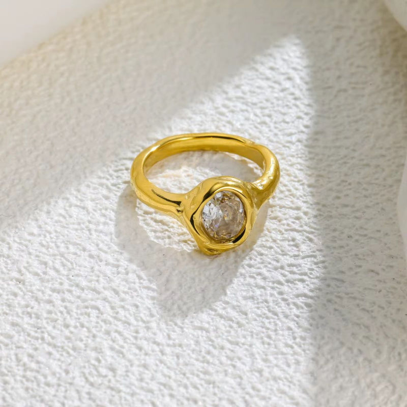 18K Gold Plated Minimalist Crystal Band, Blaze