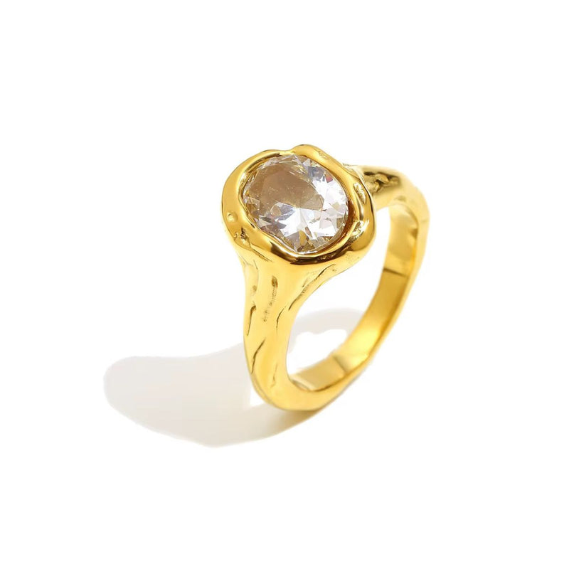 18K Gold Plated Minimalist Crystal Band, Blaze