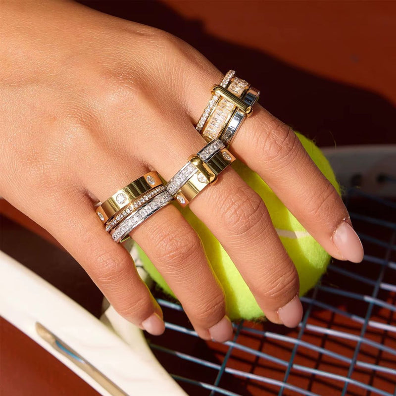 18K Gold Plated Triple Band Ring, Valencia