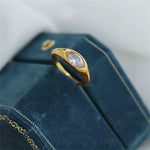 Load image into Gallery viewer, 18K Gold Plated Marquise Signet Ring, Zen
