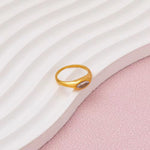 Load image into Gallery viewer, 18K Gold Plated Marquise Signet Ring, Zen
