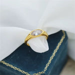 Load image into Gallery viewer, 18K Gold Plated Marquise Signet Ring, Zen
