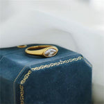 Load image into Gallery viewer, 18K Gold Plated Marquise Signet Ring, Zen
