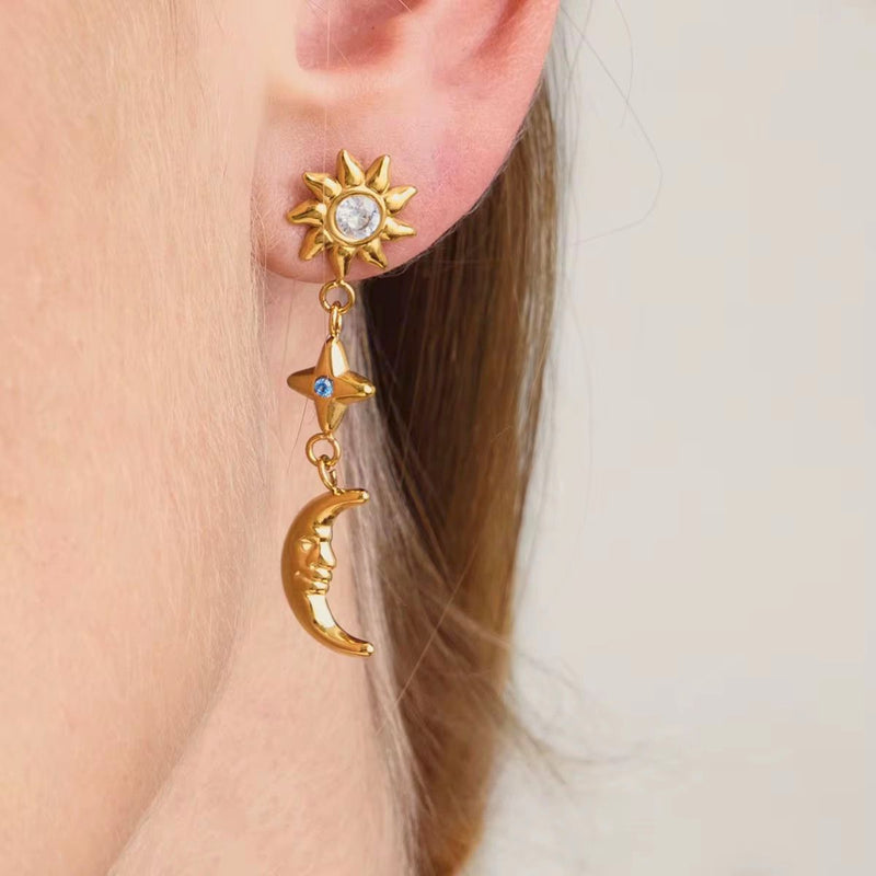 18K Gold Plated Crystal Drop earring, Carol
