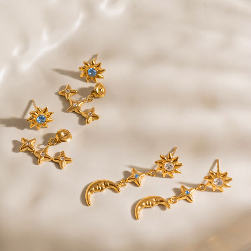 18K Gold Plated Crystal Drop earring, Carol