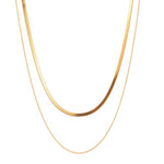 Load image into Gallery viewer, 18 KT gold plated Herringbone and Rope Necklace, Sabya
