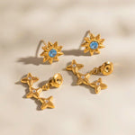 Load image into Gallery viewer, 18K Gold Plated Celestial Star Stud Earring, Astra
