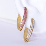 Load image into Gallery viewer, 18KT Gold Plated CZ Diamond Leaf Earrings, Klara - Inaya Accessories