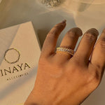 Load image into Gallery viewer, 18Kt Gold Plated Tennis Stackable Zircon Adjustable Ring, Gianna - Inaya Accessories
