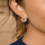 Load image into Gallery viewer, Gold Plated Teardrop Cluster Earrings, Elara
