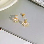 Load image into Gallery viewer, Gold Plated Teardrop Cluster Earrings, Elara
