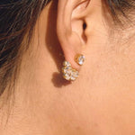 Load image into Gallery viewer, Gold Plated Teardrop Cluster Earrings, Elara
