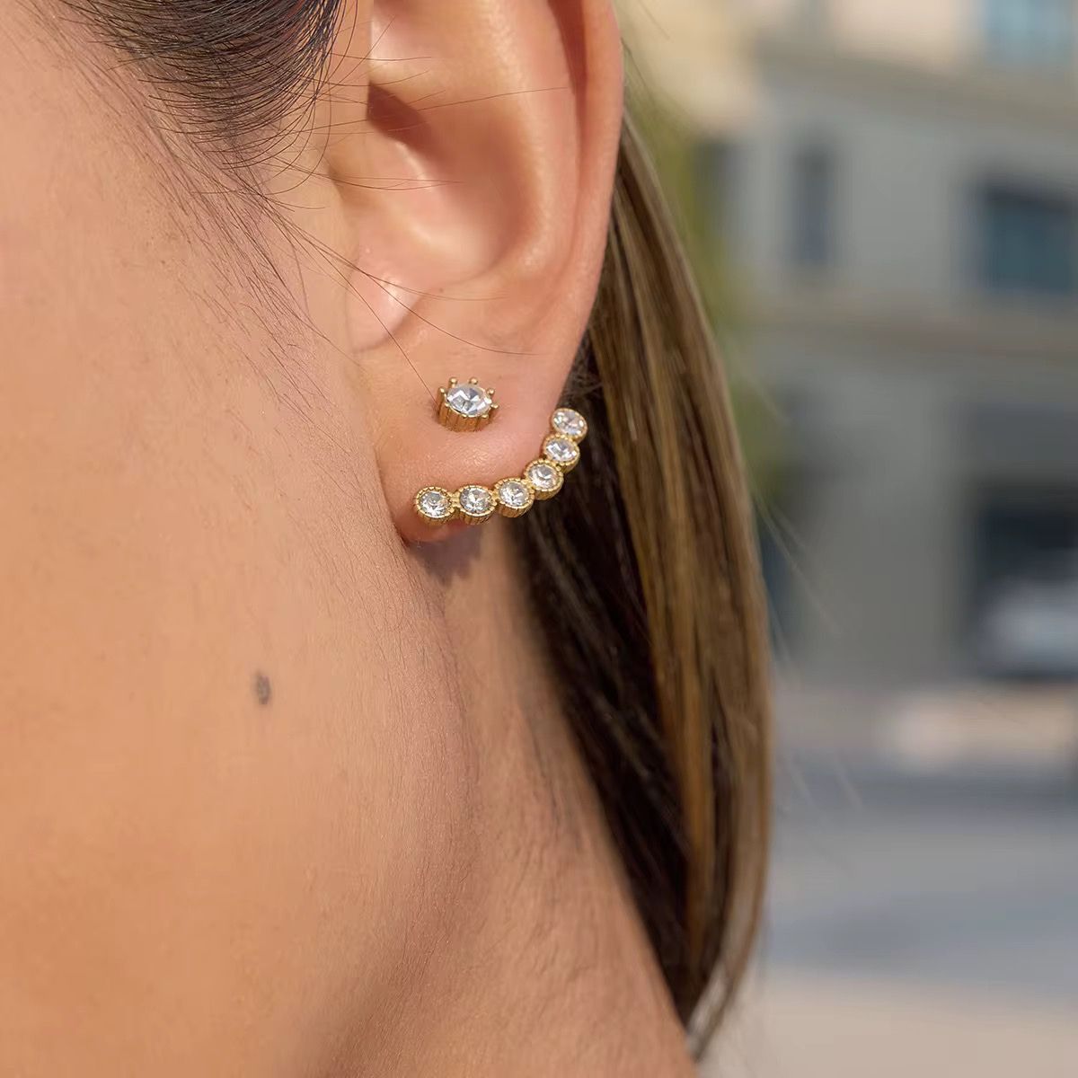 18k gold plated classic hoop earrings, zara