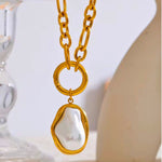 Load image into Gallery viewer, 18K Gold Plated Baroque Pearl Necklace, Mist
