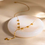 Load image into Gallery viewer, 18K Gold Plated Crystal Lariat Necklace, Kia
