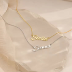 Load image into Gallery viewer, 22KT Gold Plated Cursive Brass name Necklace
