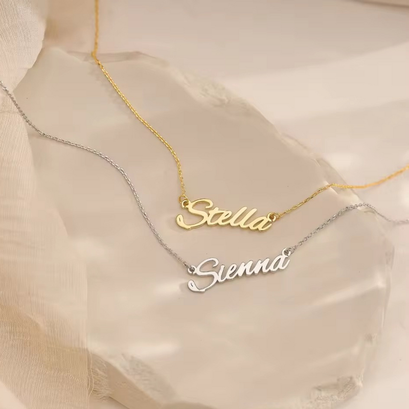 22KT Gold Plated Cursive Brass name Necklace