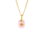 Load image into Gallery viewer, 18kt Gold Plated Rose Quartz and Star Necklace, Quartz
