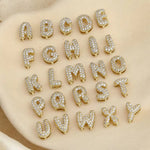 Load image into Gallery viewer, Personalised 18KT Gold Plated Waterproof Diamond Bubble Initial Name Necklace
