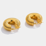 Load image into Gallery viewer, 18kt Gold Plated Chunky Croissant Hoop Earrings, Gigi - Inaya Accessories