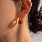 Load image into Gallery viewer, 18kt Gold Plated U Shaped Raisin Hoop Earrings, Gabi - Inaya Accessories
