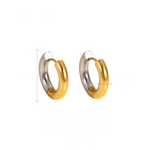 Load image into Gallery viewer, 18Kt Gold Plated Monsoon Classic half and half Hoops, Maya
