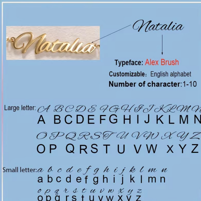 22KT Gold Plated Cursive Brass name Necklace