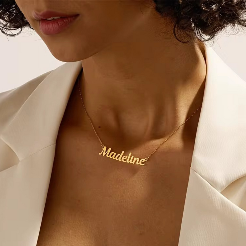 22KT Gold Plated Cursive Brass name Necklace