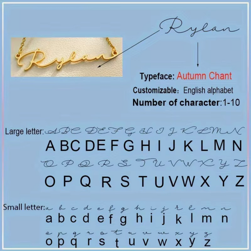 22KT Gold Plated Cursive Brass name Necklace