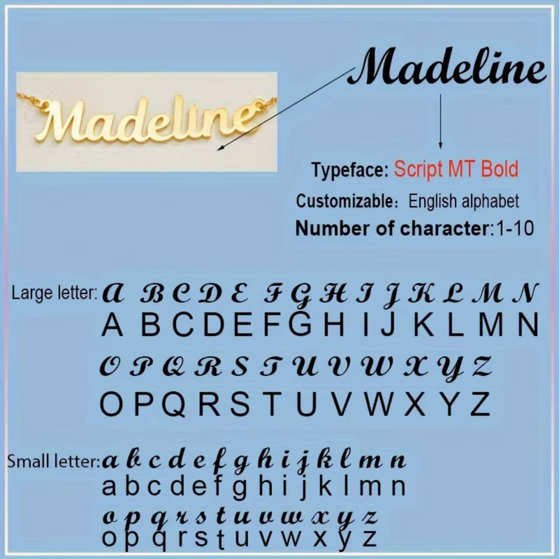 22KT Gold Plated Cursive Brass name Necklace