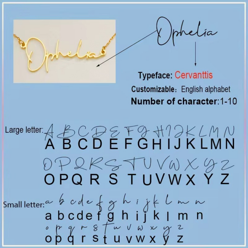 22KT Gold Plated Cursive Brass name Necklace