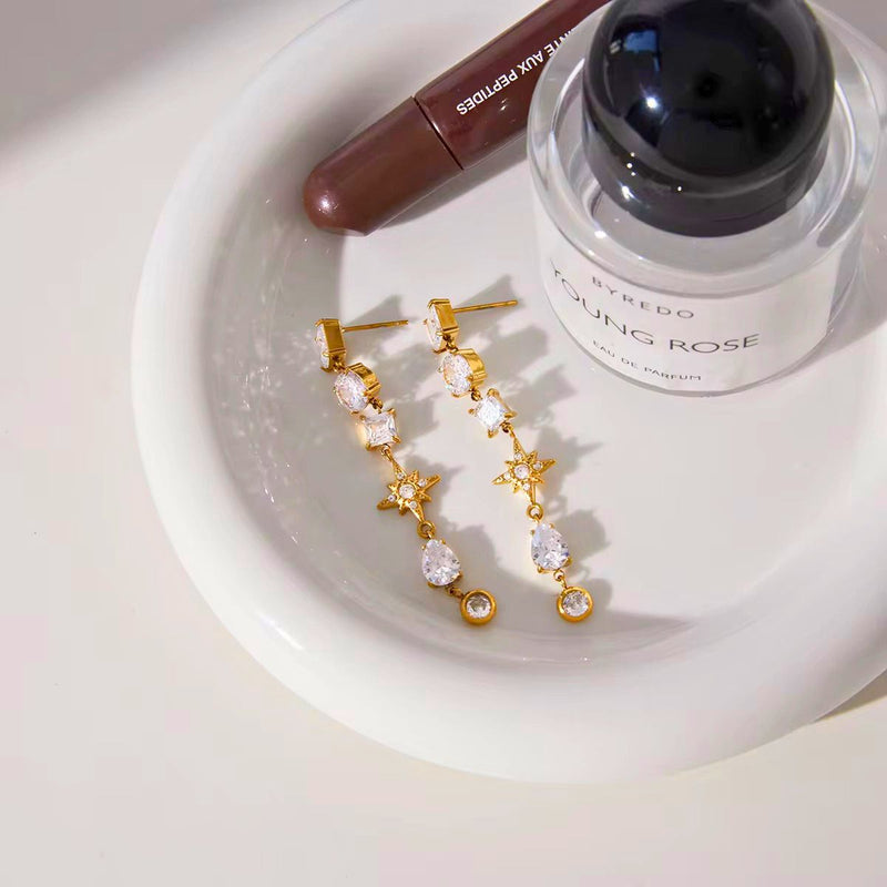 18K Gold Plated Radiant Starburst Earrings, Maya