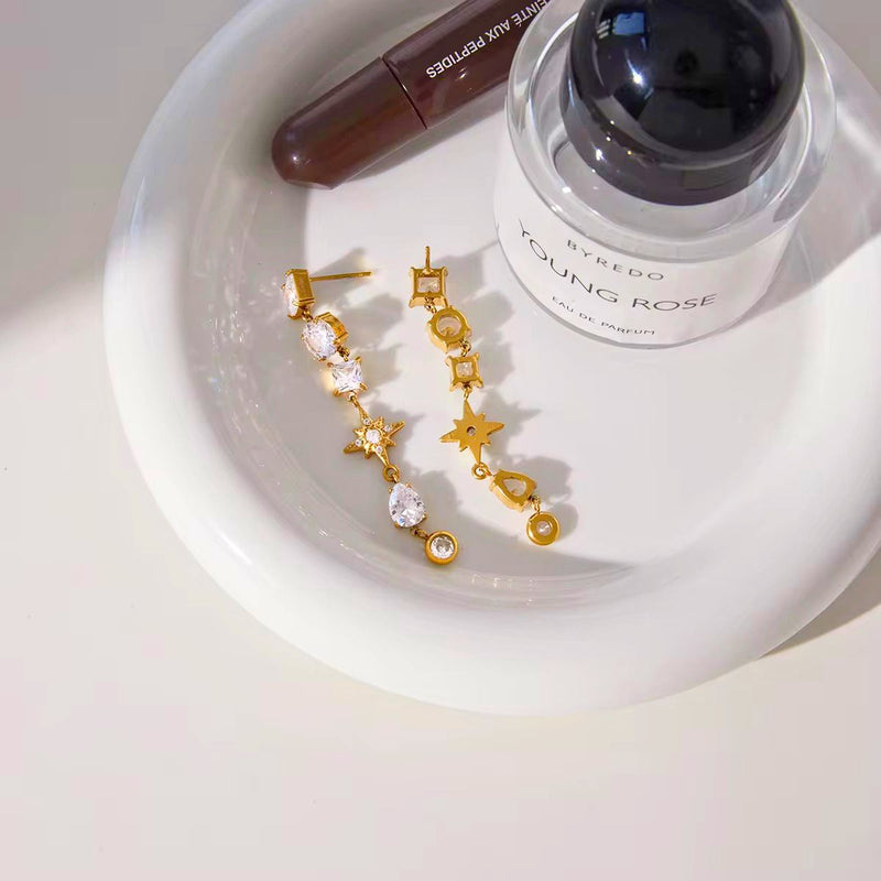 18K Gold Plated Radiant Starburst Earrings, Maya