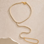 Load image into Gallery viewer, 18K Gold Plated Tennis Finger Bracelet, Esha
