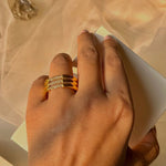 Load image into Gallery viewer, 18kt Gold Plated Triple Chunky Zircon Studded Ring, Abigail - Inaya Accessories
