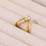 Load image into Gallery viewer, 18K Gold Plated Marquise V-Shape Ring, Glam
