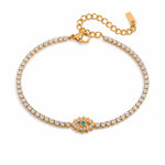 Load image into Gallery viewer, 18K Gold Plated Evil Eye Tennis Bracelet, Finn

