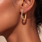 Load image into Gallery viewer, 18 Kt Gold Plated Zircon Box Earrings, Maitri