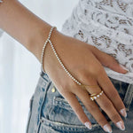 Load image into Gallery viewer, 18K Gold Plated Tennis Finger Bracelet, Esha
