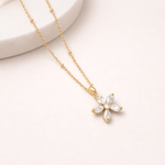 Load image into Gallery viewer, 18kt Gold Plated Rolo Chain Dainty Daisy Flower Pendant Necklace, Lorelai (Pre-order)