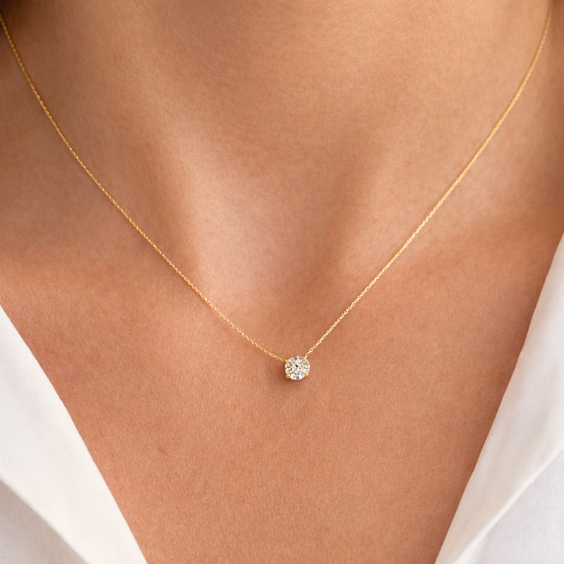 18kt Gold Plated Minimal Diamond Snake Chain Necklace, Nova