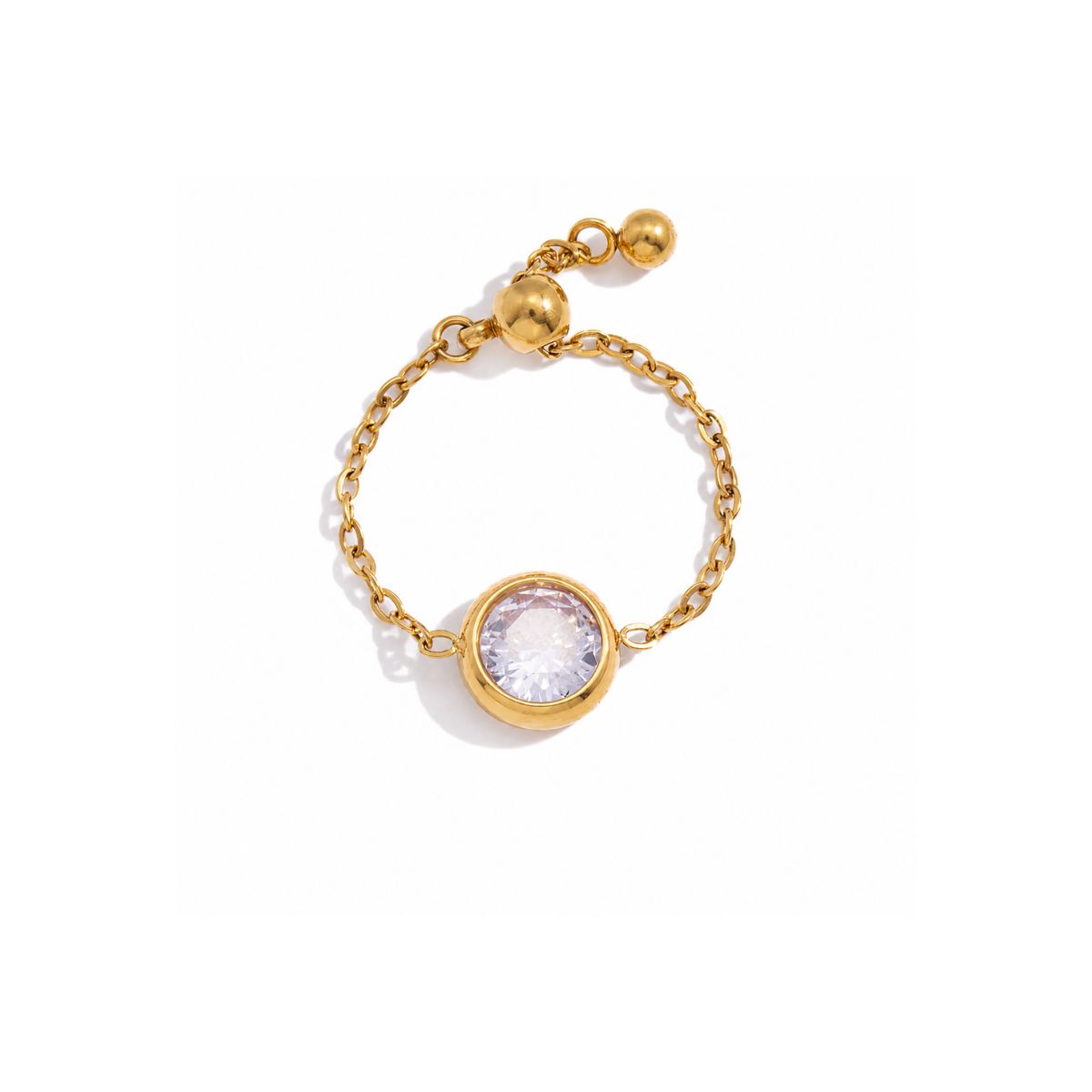 18k gold plated chain link ring, diva
