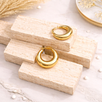 Load image into Gallery viewer, 18kt Gold Plated U Shaped Chunky Hoop Earrings, Ballerina