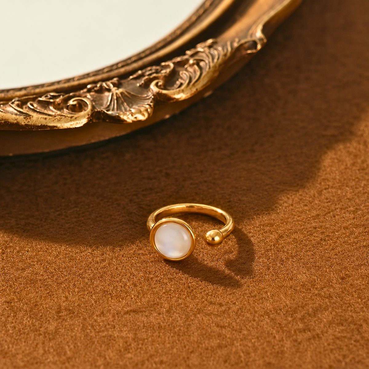 18k gold plated open cuff statement ring, lumi