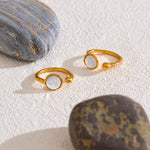 Load image into Gallery viewer, 18K Gold Plated Open Cuff Statement Ring, Lumi

