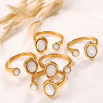 Load image into Gallery viewer, 18K Gold Plated Open Cuff Statement Ring, Lumi
