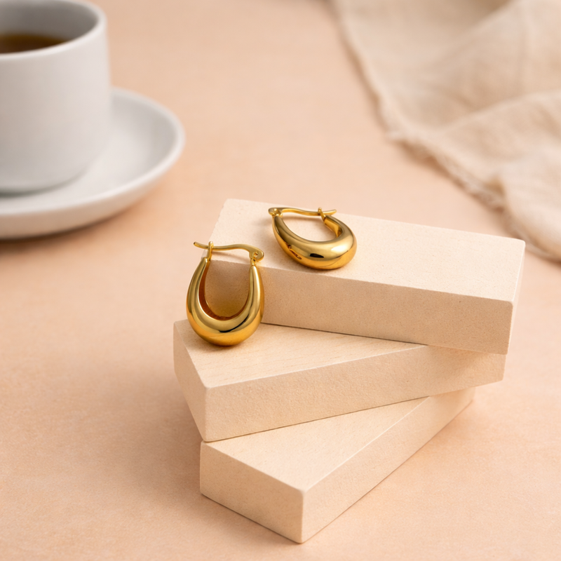 18 KT Bali Hoop earrings