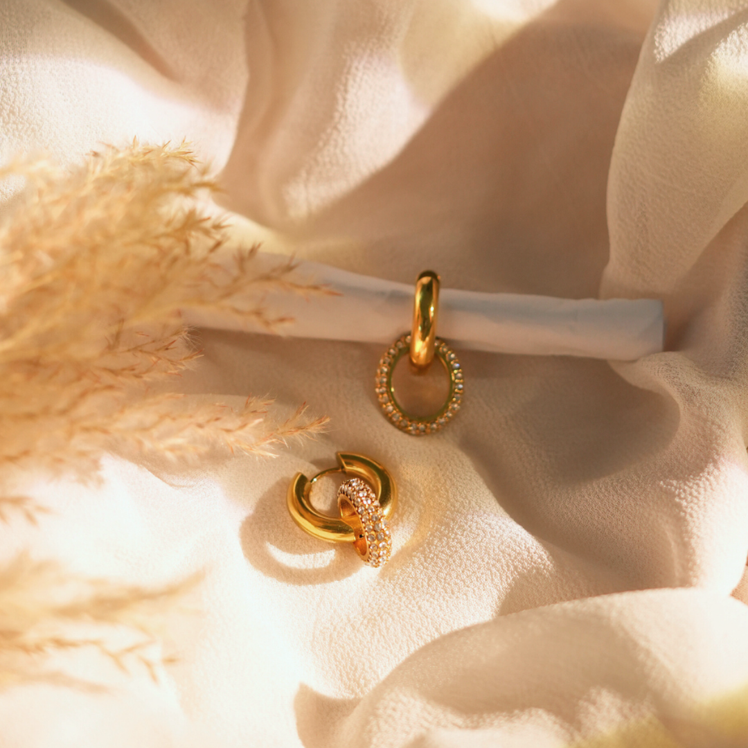 18KT Gold Plated Zircon Insert Huggies, Pritika